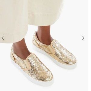 Gold sparkle sneakers